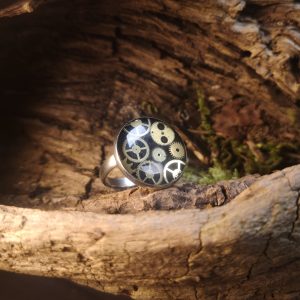 bague 20mm Noire Acier