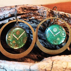 BOUCLE CREOLES LAITON VERTES