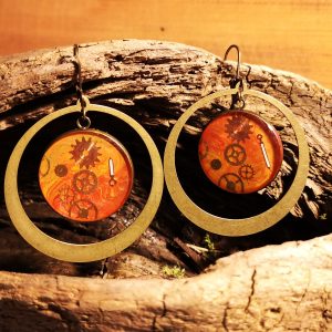 créole Steam punk laiton orange